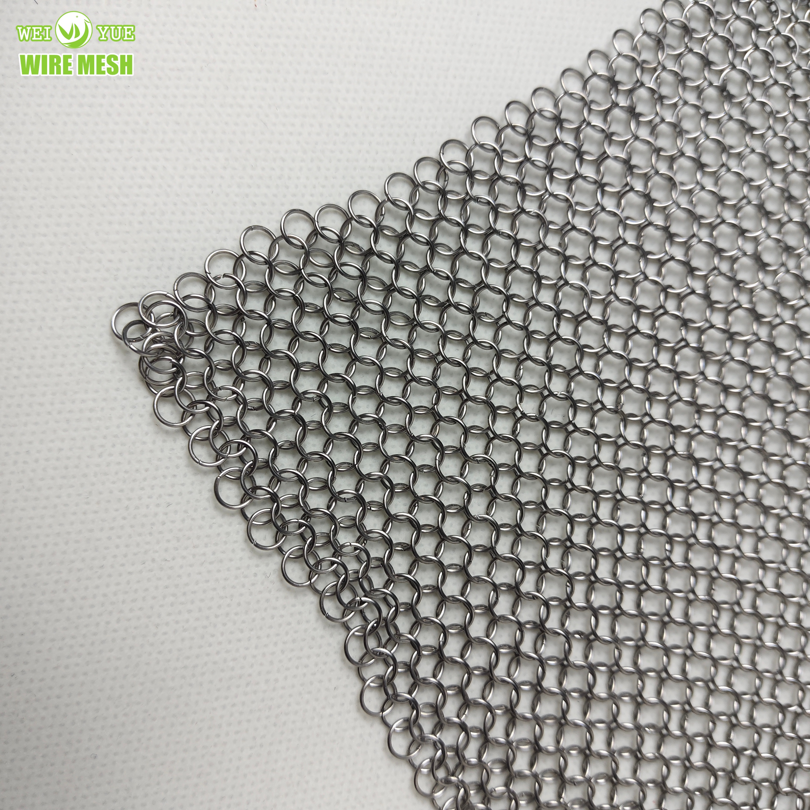 Stainless Steel Metal Ring Mesh Chainmail Curtain Chain Braided Ring Mesh