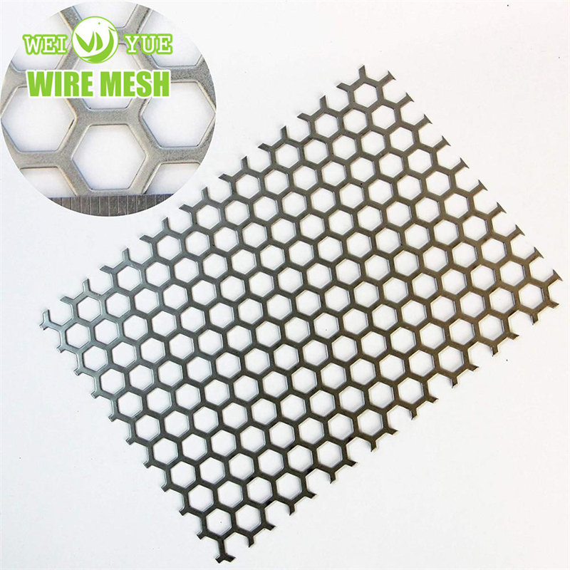 Hexagonal Hole Perforated Metal Sheets