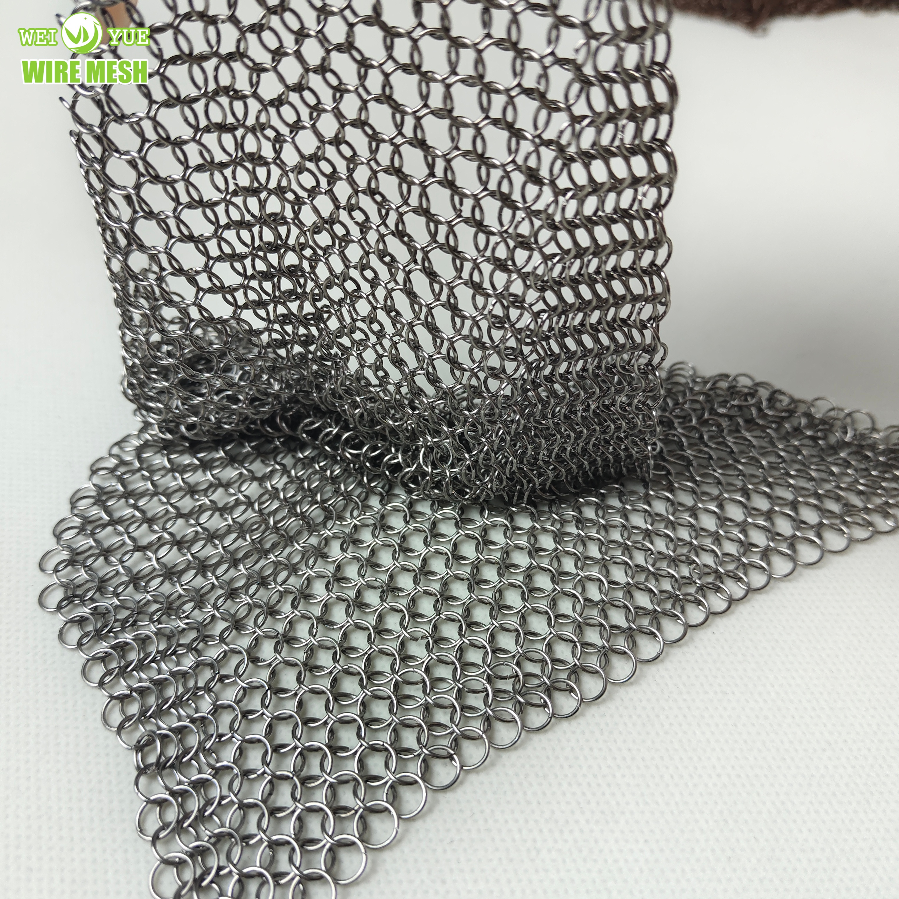 Stainless Steel Metal Ring Mesh Chainmail Curtain Chain Braided Ring Mesh
