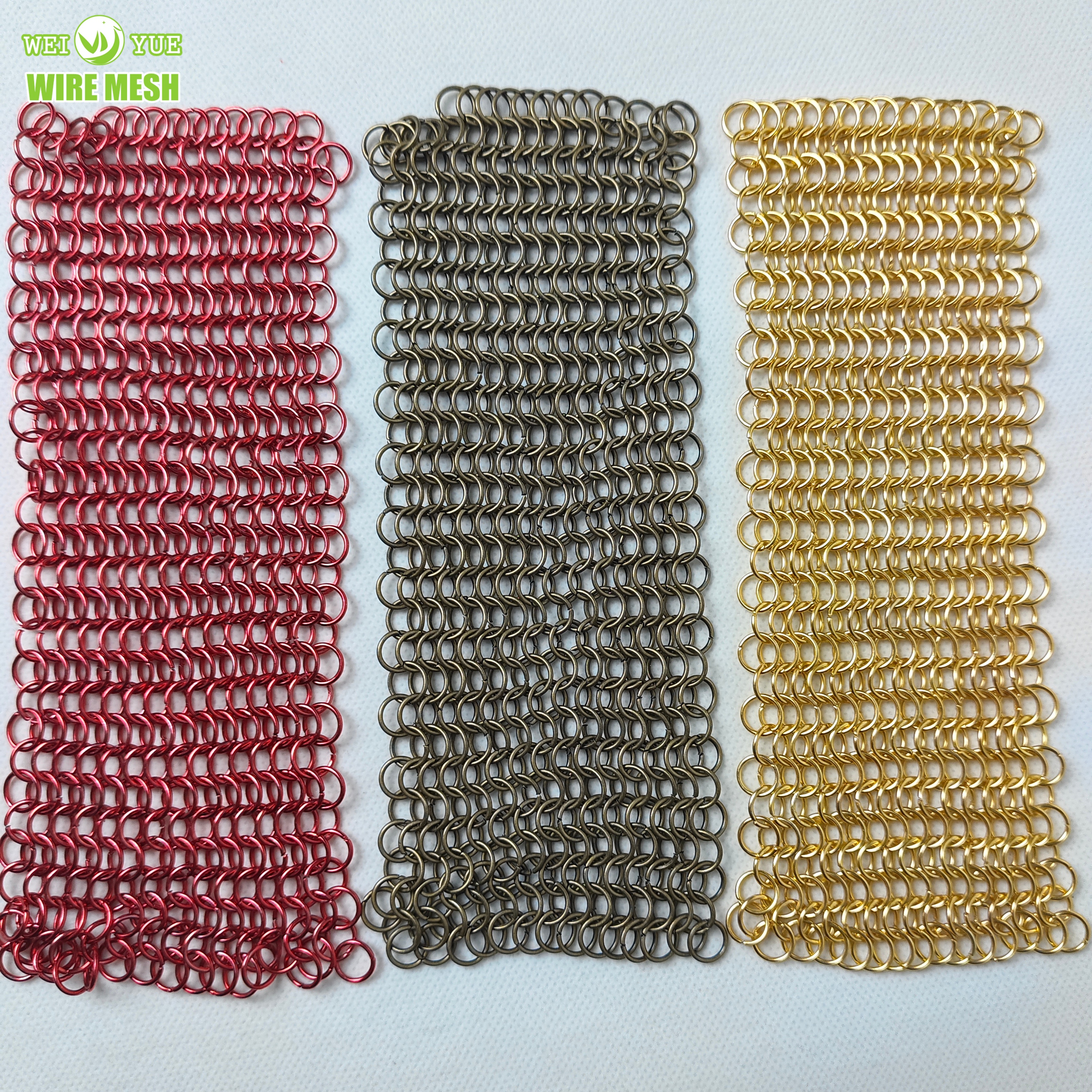 Stainless Steel Metal Ring Mesh Chainmail Curtain Chain Braided Ring Mesh