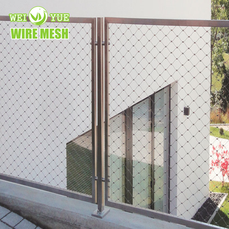 316 Stainless Steel Wire Rope Net with Frame For Decorative Stair Railing