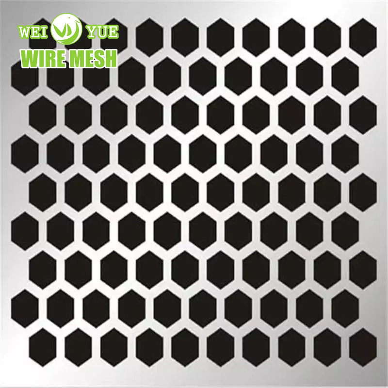 Hexagonal Hole Perforated Metal Sheets