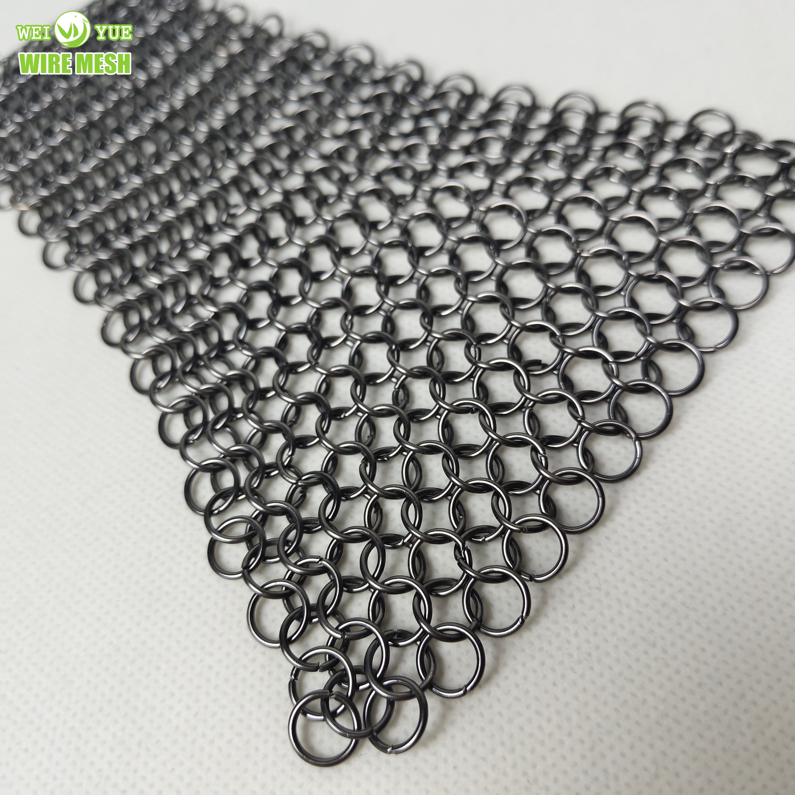 Stainless Steel Metal Ring Mesh Chainmail Curtain Chain Braided Ring Mesh