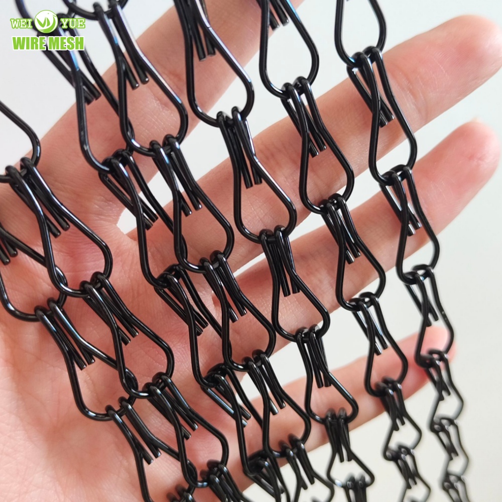 Aluminum Double Hook Chain LInk Metal Mesh Chain Fly Screen Curtain 