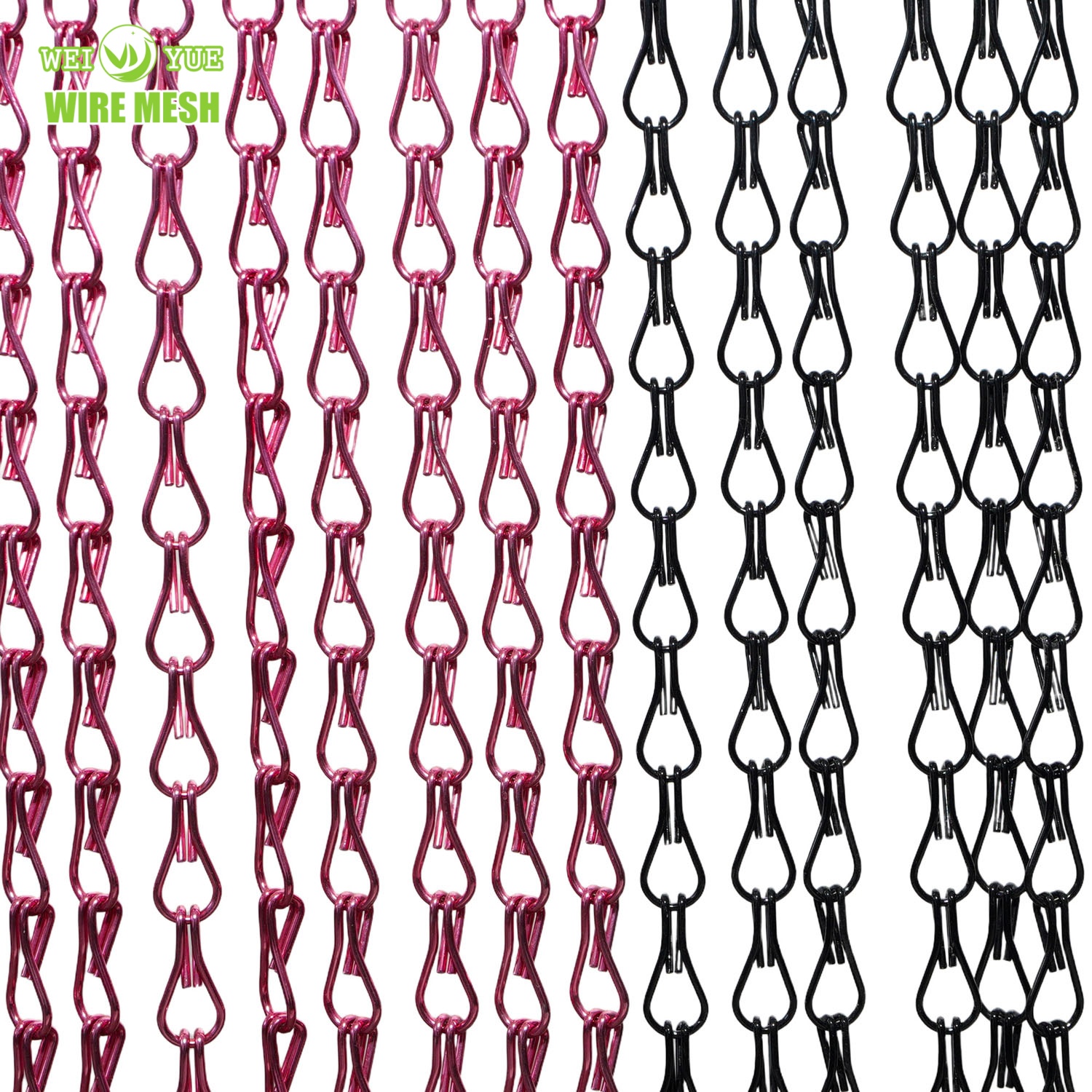 Aluminum Double Hook Chain LInk Metal Mesh Chain Fly Screen Curtain 