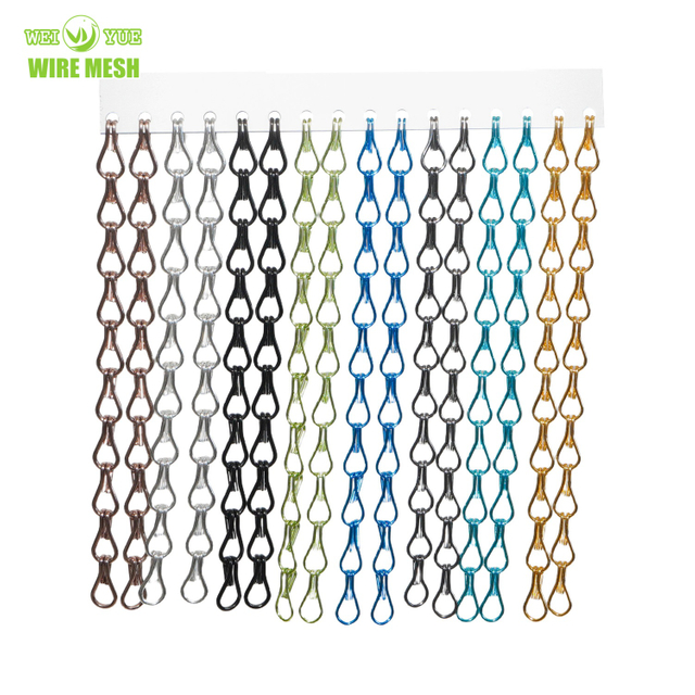 Aluminum Double Hook Chain LInk Metal Mesh Chain Fly Screen Curtain 
