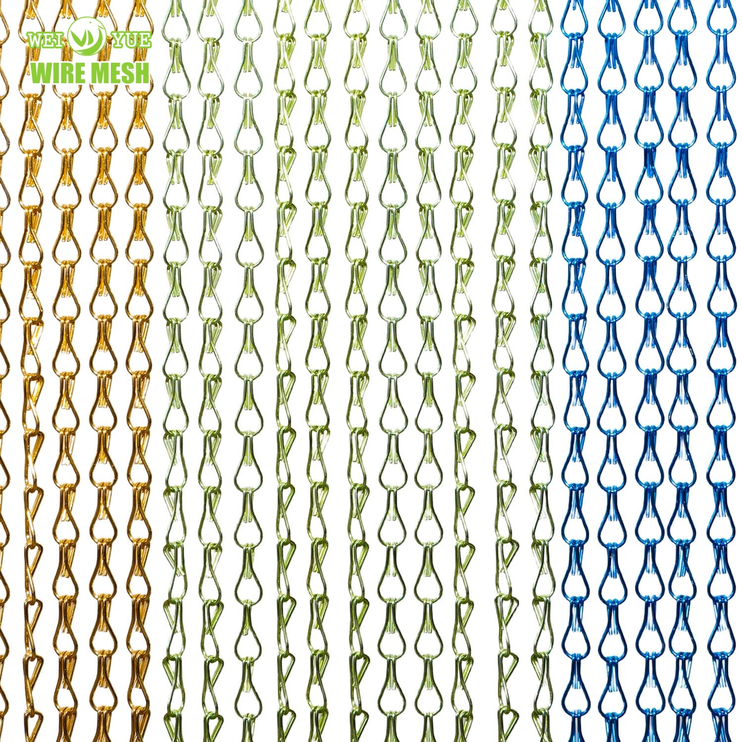 Aluminum Double Hook Chain LInk Metal Mesh Chain Fly Screen Curtain 